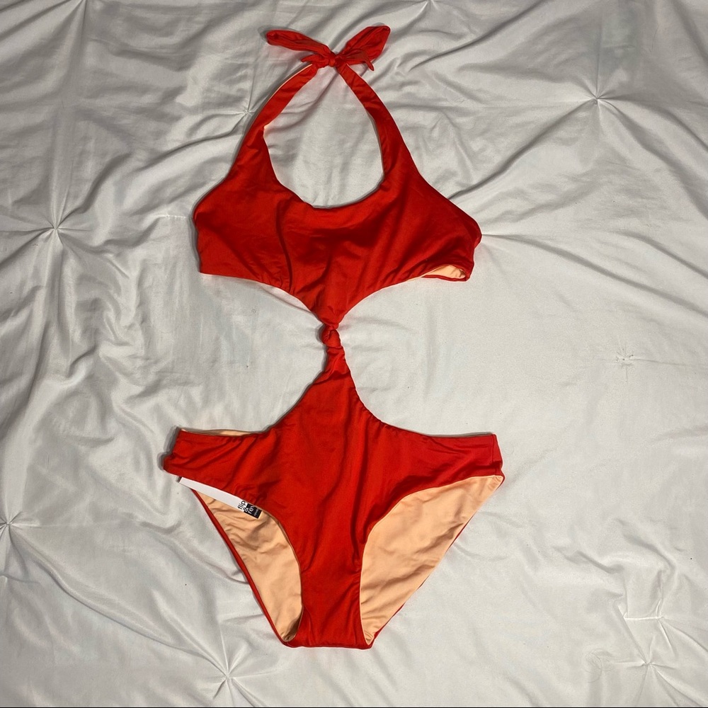 Red One Piece Bathing Suit